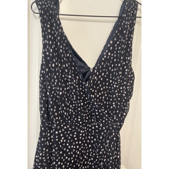 Sleeveless Black & White Polka Dot Maxi Dress Size 14 Flowy Elegant Timeless - Picture 6 of 9
